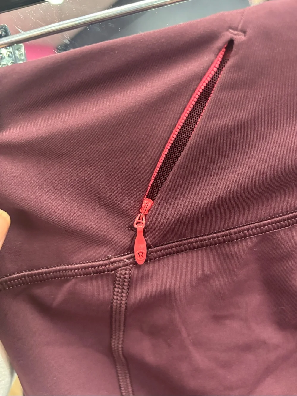 lululemon athletica Burgundy Leggings with Pink Accent
